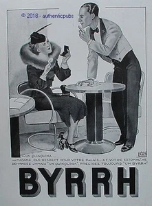PUBLICITE BYRRH AU CAFE BISTRO RESPECT DU PALAIS ET VOTRE ESTOMAC DE 1935 AD PUB - Imagen 1 de 1