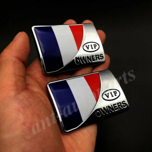 2x Metal France French Flag Car Emblem Badge Motorcycle Decals Sticker Fairing - Picture 1 of 5