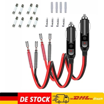 X2 KFZ Auto Zigarettenanzünder-Stecker Zigaretten-Anzünder 12V 24V 15A Sicherung - Bild 1 von 4