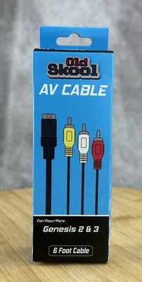 Old Skool Sega Genesis 2, 3, Nomad, or 32x Standard AV Cable - 6ft New - Image 1 of 4
