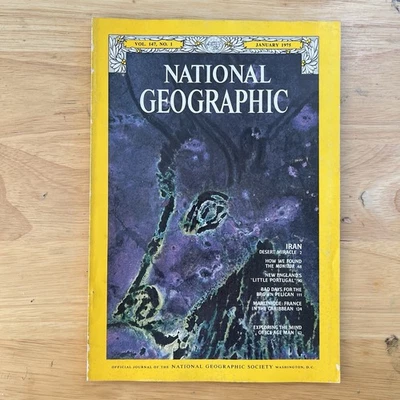 Vintage National Geographic January 1975 Iran Monitor Ice Age Man Martinique Foto 1 de 4