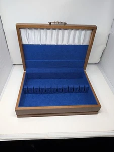 Vintage 17" Silberbesteck Besteck blau Innentruhe Aufbewahrungsbox Koffer Service 12 - Bild 1 von 10