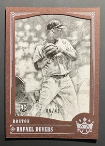Panini Diamond King 2018 negro/blanco con marco marrón Rafael Devers RC/49 - Imagen 1 de 2