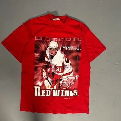 Super Cool Vintage Detroit Redwings Tee With Super Cool Front And Back Design !! - Image 1 of 4
