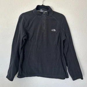 The North Face Polartec 1/4 Zip Pullover Pile Donna Taglia Large Nero - Foto 1 di 7