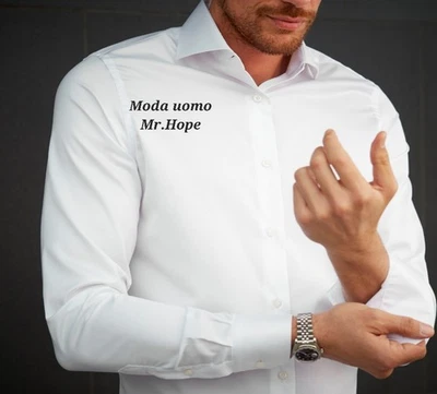 camicia uomo 100% cotone Bianca Per Qualsiasi Evento - Immagine 1 di 4