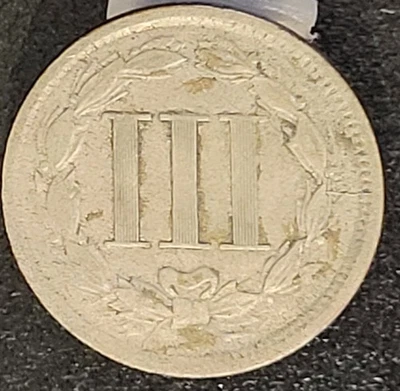 1866 Three 3 Cent Nickel Coin - Image 1 of 2