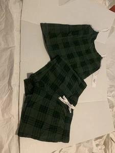 Calvin Klein Schlafset Damen M grün kariert (Tank & Shorts) Stretch Neu mit Etikett - Bild 1 von 14