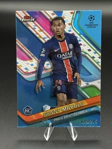 2024-25 Topps Finest UEFA SENNY MAYULU RC refractor azul cielo/275 #54 PSG - Imagen 1 de 2