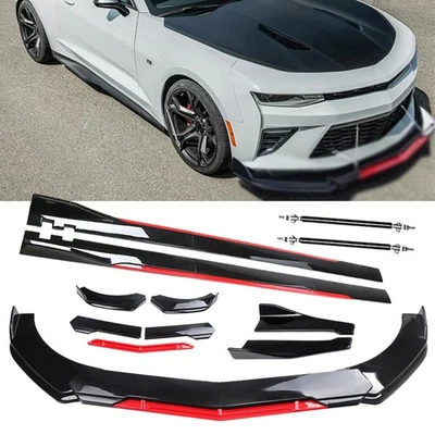 Front Bumper Lip Splitter Spoiler Gloss Black Red For Chevrolet Camaro1LT/LT/ZL1 Foto 1 de 4