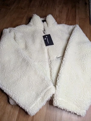 Новый с Ярлыками женская флисовая куртка Nike Sherpa CU6639-238 размер M ископаемый/камень - Изображение 1 из 4