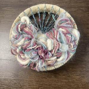 Vtg Home Decor Dream Catcher Pastels Wool Wall 9.5 - Picture 1 of 6