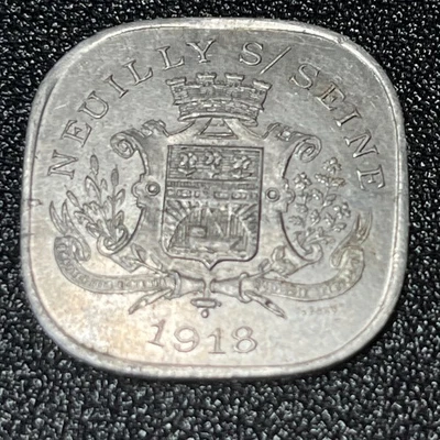 Monnaie de Nécessité Solidarité Commerciale Neuilly Seine 20 centavos 1918 - Imagem 1 de 3