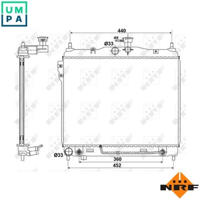 RADIATOR ENGINE COOLING 53173 FOR G4EA 1.3L 4cyl - Image 1 of 4