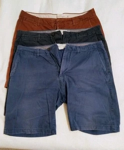 3 x Men's Chino Shorts 34" Waist H&M - Navy Blue Maroon - Picture 1 of 1