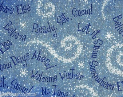 Quilting Treasures ~ Snow Friends swirls Blue ~ 100% Cotton Quilt Fabric Remnant - Image 1 of 2