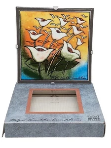Vtg 1980's Arabia Finland Helja Liukko-Sundstrom 4.5" Art Tile 'ILOISESTI' - Picture 1 of 6