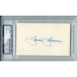 Jackie Jensen Autographed 3x5 Card (PSA/DNA) - Picture 1 of 1
