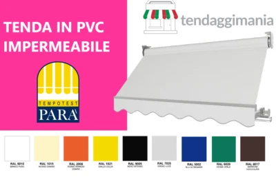 TENDA DA SOLE A CADUTA IN PVC IMPERMEABILE TENDA DA BALCONE CON BRACCETTI TENDA