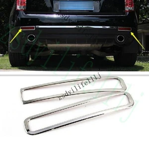 2x For Cadillac SRX 2010-2016 Rear Fog Light Reflector Stainless Silver Frame - Picture 1 of 1