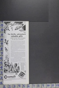 1934 SCI-FI SPACE EXPLOR ROCKET SHIP BUCK ROGERS COCOMALT VINTAGE AD EB022 - Picture 1 of 1