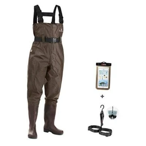 Fishing Chest Waders for Men with Boots Mens Womens Hunting Bootfoot 11 Brown - Picture 1 of 8