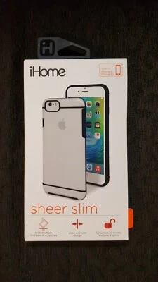iHome Sheer Slim case for iPhone 6/6S Clear w/ black trim IH-6P100B - Image 1 of 4