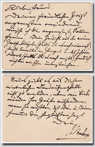 Brahms, Johannes (1833-1897) - Autograph letter signed re: Goethe poem - Picture 1 of 1