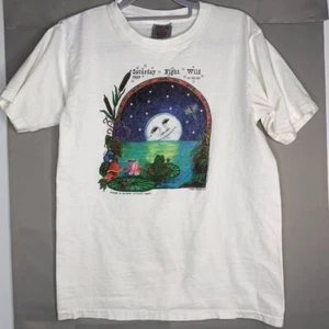VTG Oneita Shirt Adult M White Saturday Night Wild at the zoo Single Stitch USA - Picture 1 of 10
