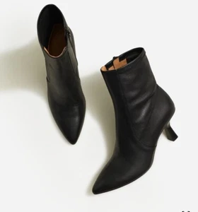 Madewell Justine Black Leather Ankle Boot Women's Size 5.5 NEW Sold Out Chic - Picture 1 of 10