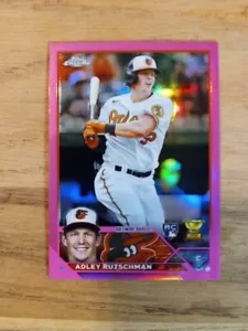 2023 Topps Chrome Adley Rutschman Rookie Card Pink Refractor SP Orioles Mint - Picture 1 of 6