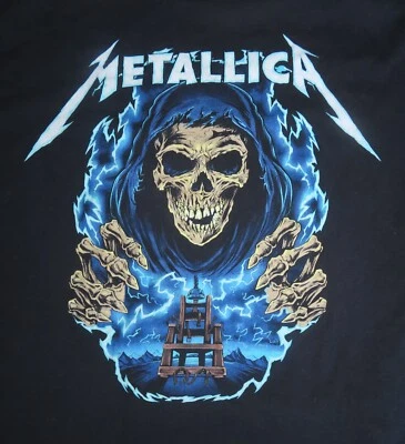 Retro METALLICA "SKULL Ride the Lightning" (2XL) T-Shirt James Hetfield - Image 1 of 2