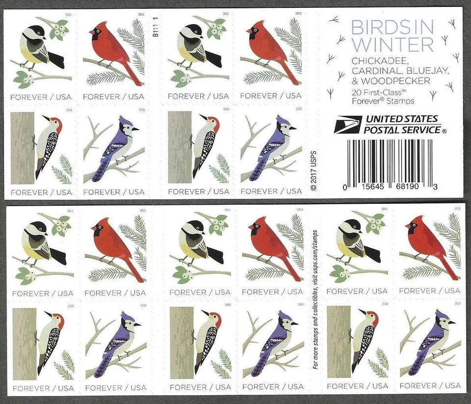5317-20 MNH Booklet of First Class Forever stamps - "Birds in Winter" - Image 1 of 1