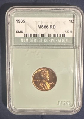 1965 SMS Lincoln Cent certified MS66 RD NTC - Image 1 of 2