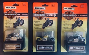 TC24 3 New 1993 Matchbox Harley-Davidson 2 Electraglides & 1 Chopper - Picture 1 of 9