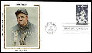 1983 FDC Honoring NY Yankees Babe Ruth Colorano "Silk" Cachet - Picture 1 of 6