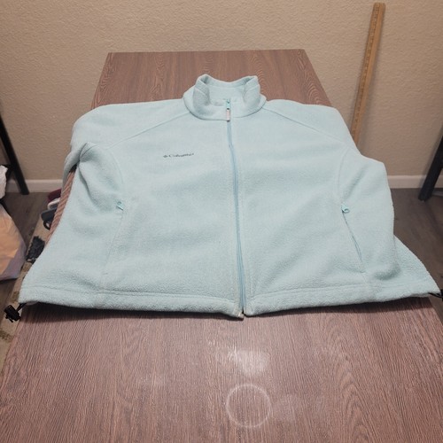 VETEMENTS Giacca Columbia donna pile verde come nuova full zip taglia XL