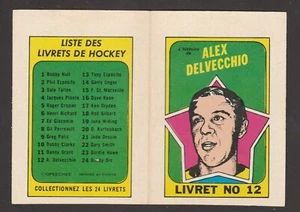 1971-72 OPC O-PEE-CHEE FOLLETOS FRANCESES # 12 ALEX DELVECCHIO 20444 - Imagen 1 de 2