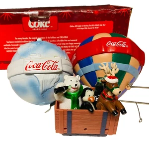 Coca-Cola Led Mobile Collection Hot Air Ballon Polar Bear Reindeer Not Complete - Picture 1 of 5