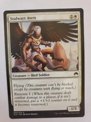 MTG Magic The Gathering Card Stalwart Aven Creature Bird Soldier White  Origins - Image 1 of 2