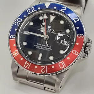Rolex GMT Master 40 mm Pepsi Bezel Red Blue Automatic Watch 16750 Circa 1986 - Picture 1 of 12