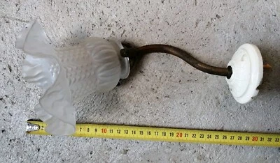 BUF1- Ancienne Applique Murale tulipe en Verre depoli col cygne  - Photo 1/4