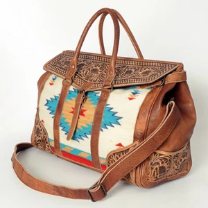Bolso de mujer AD American Darling manta de lona de cuero genuino mecanizado a mano - Imagen 1 de 6