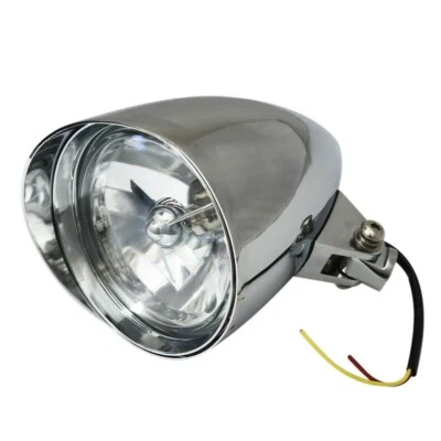 12V Chrome Bullet 5 3/4" Headlight Head Lamp fo Motorcycle Dyna Sportster Bobber - Image 1 of 4