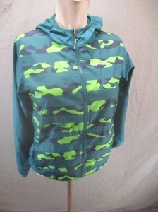 Columbia Size M(10-12) Boys Green Camo Zip Up Pocket Reversible Windbreaker 001 - Picture 1 of 10