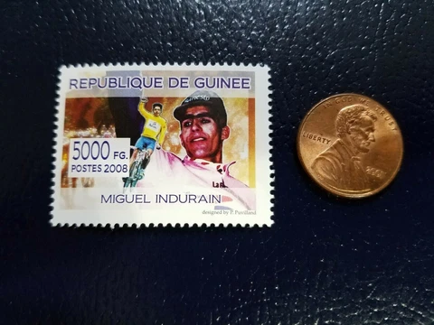 Miguel Indurain Cyclist Cycler 2008 Republique De Guinee Perforated STAMP Cover