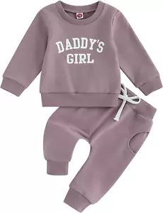 Daddys Girl Baby Clothes Toddler Sweatshirt Pants Outfit Fall Winter Long Sleeve - Picture 1 of 7