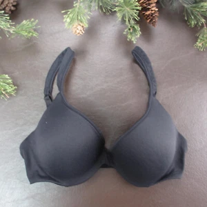 Hanes Bra 34C Black Padded Underwire Adjustable Clasp Back - Picture 1 of 11
