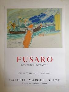 Galerie Marcel Guiot Fusaro 1967 Affiche Originale Exposition