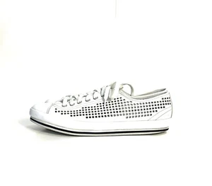 Prada White Perforated Low Sneakers  Size 9 - Picture 1 of 4